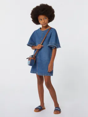 Chloé Girls Denim Dress in Blue