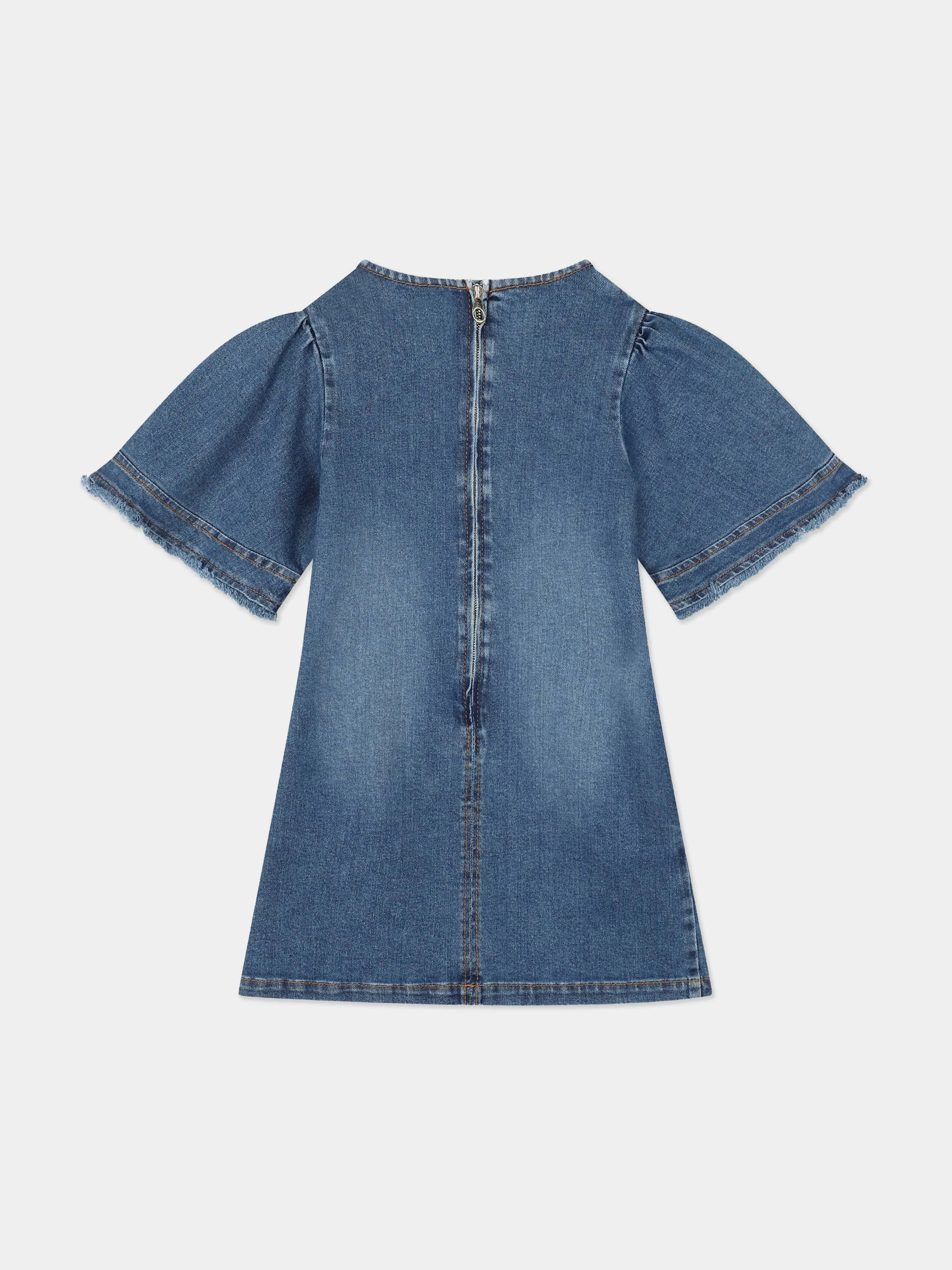 Chloé Girls Denim Dress in Blue