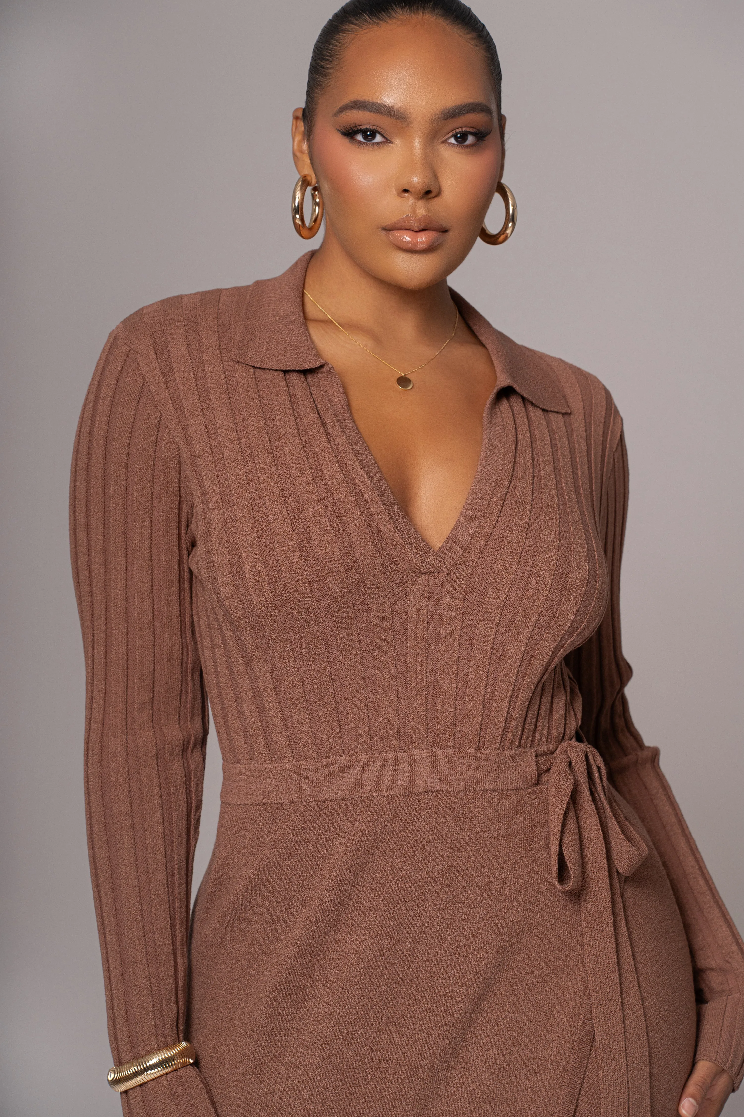 Chocolate Emma Knit Maxi Dress