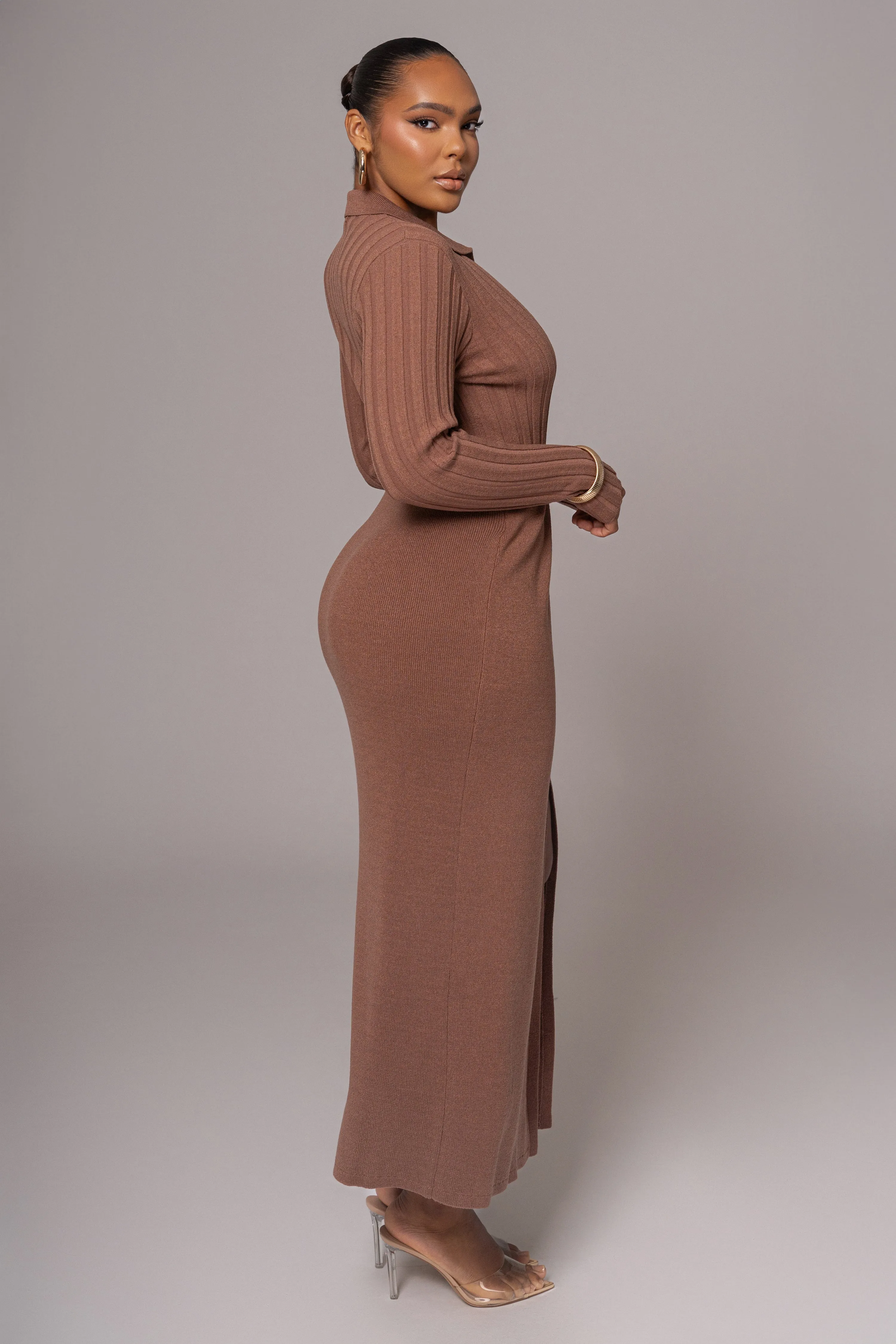 Chocolate Emma Knit Maxi Dress