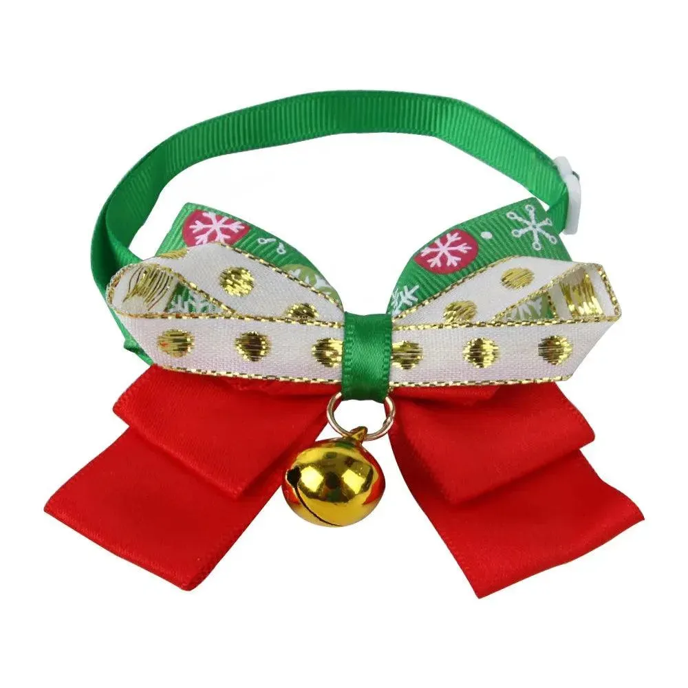 Christmas Bell Tie Snowflake Pet Accessory