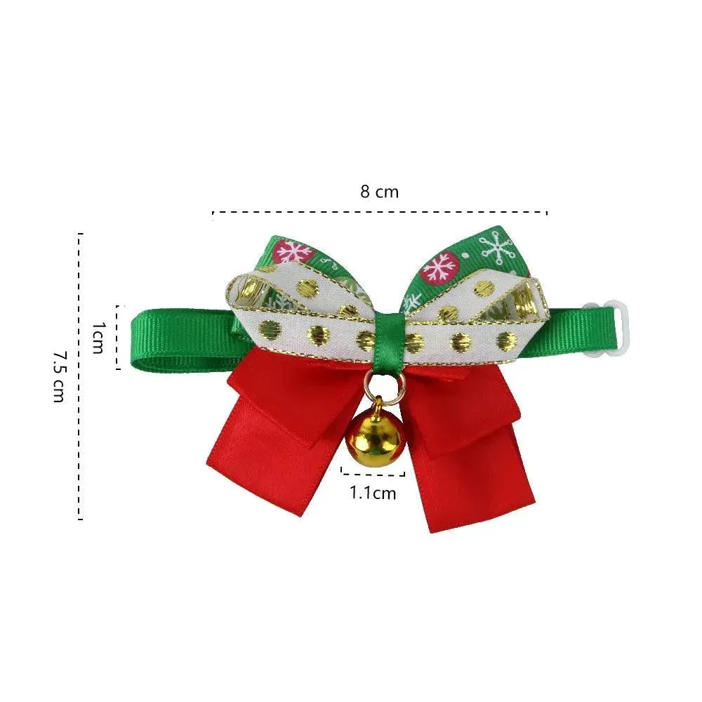 Christmas Bell Tie Snowflake Pet Accessory