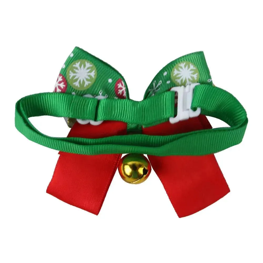 Christmas Bell Tie Snowflake Pet Accessory