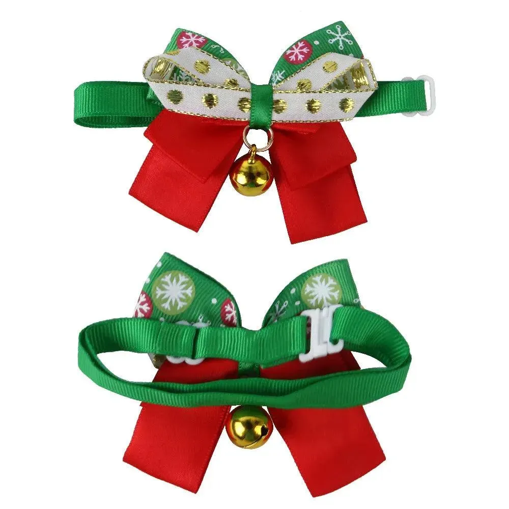 Christmas Bell Tie Snowflake Pet Accessory