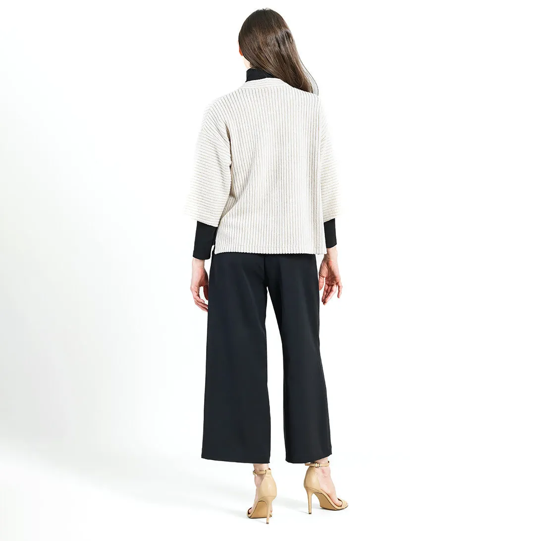 Clara Sunwoo Ribbed Cropped Knit Cardigan with Pockets