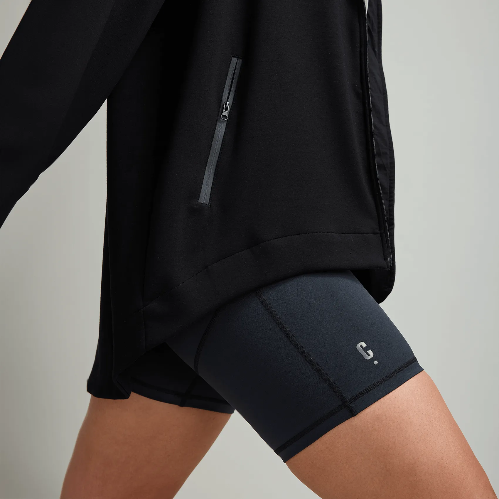 CLQ Zip through Oversized Tech Hoodie