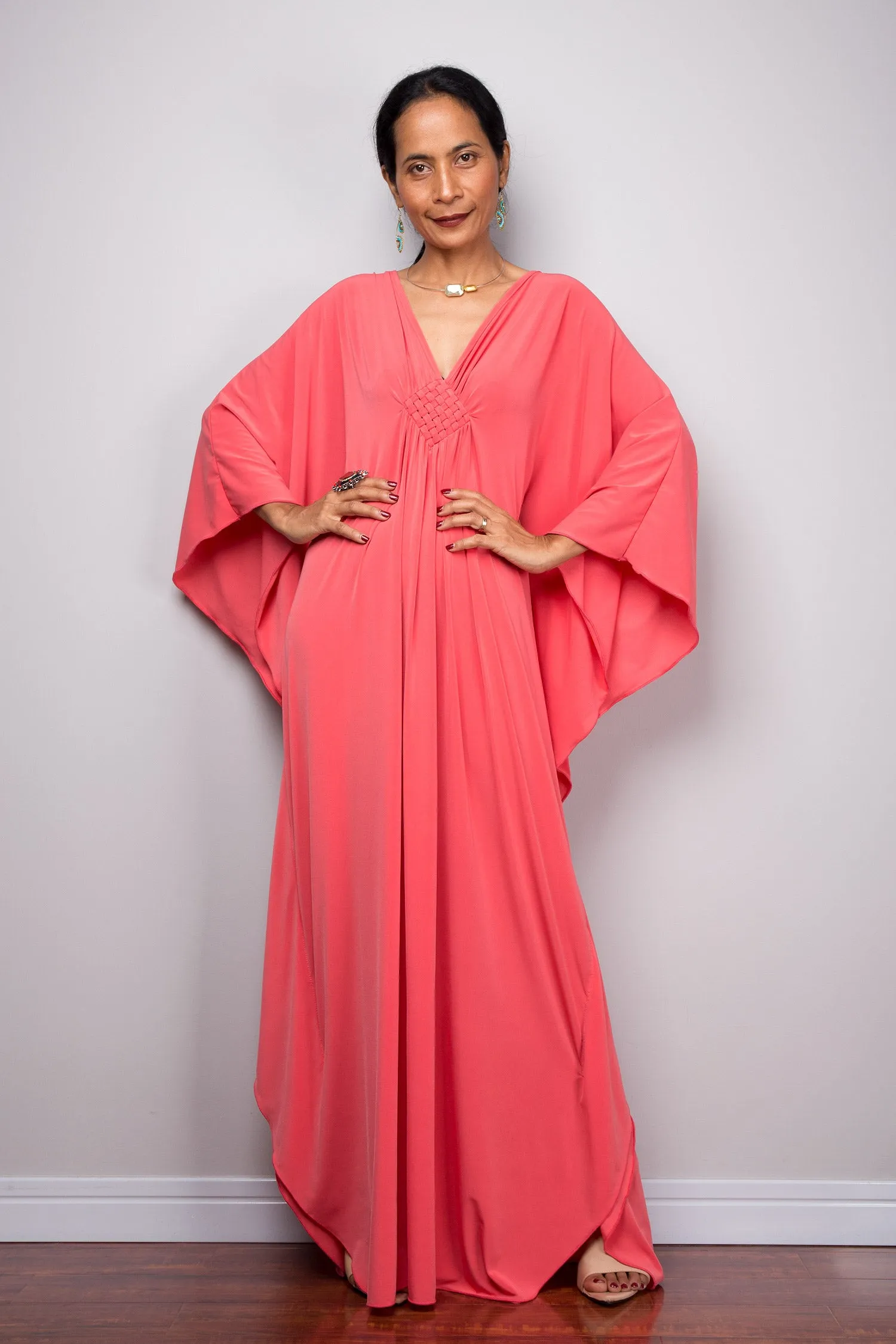 Coral pink kaftan