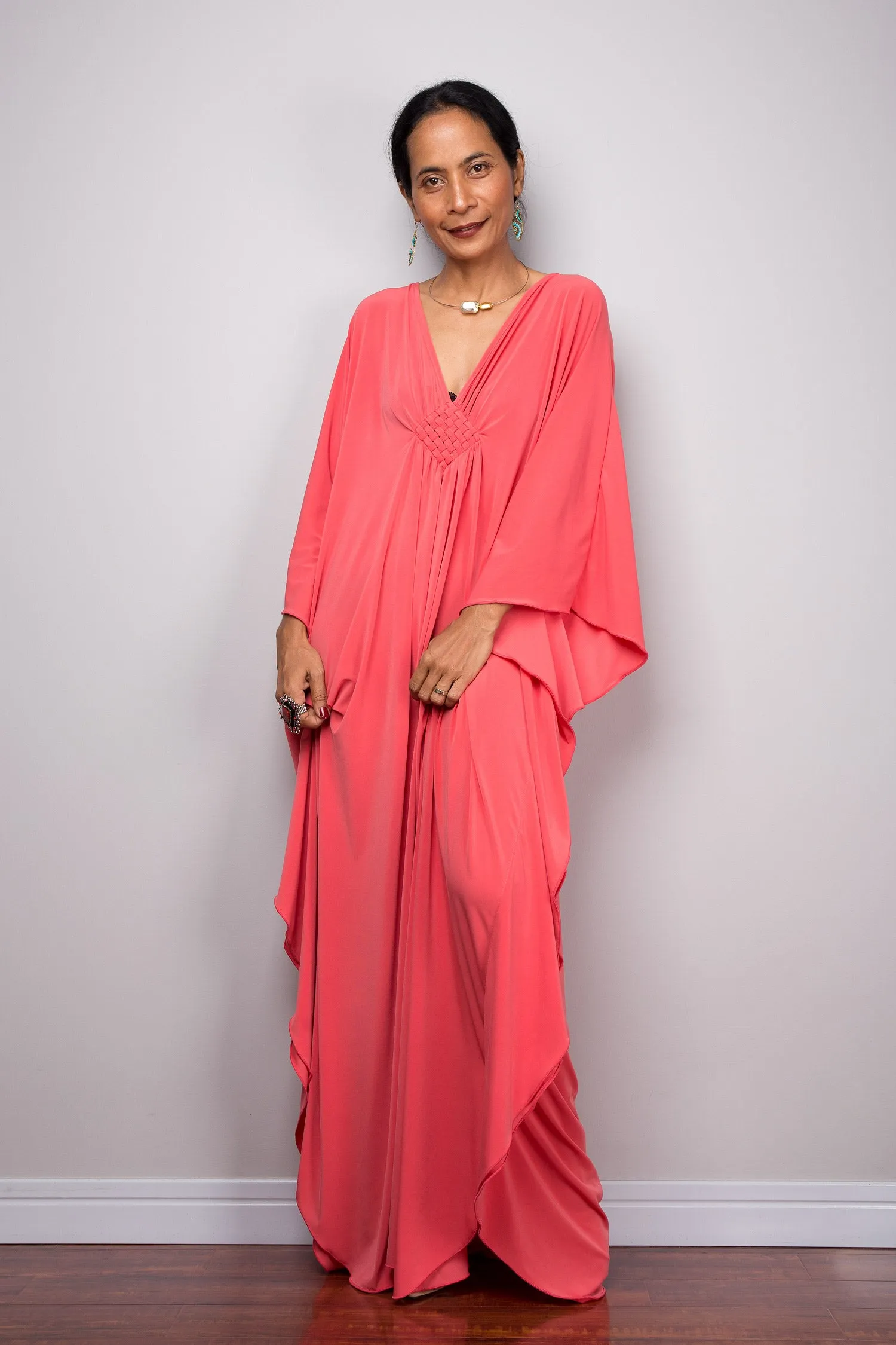 Coral pink kaftan