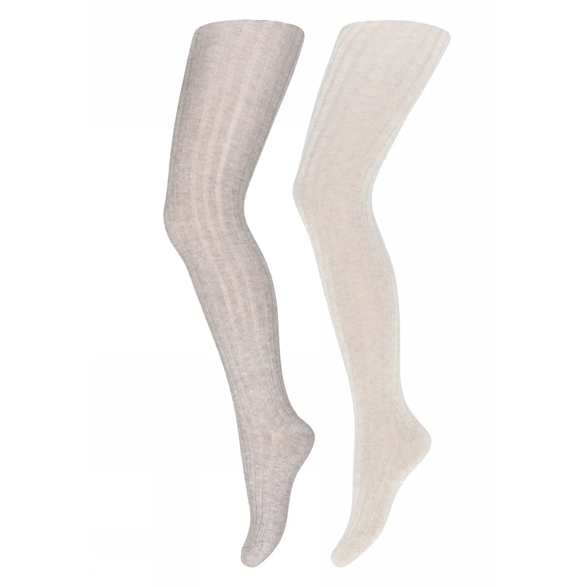 Cotton rib tights - 2 pack