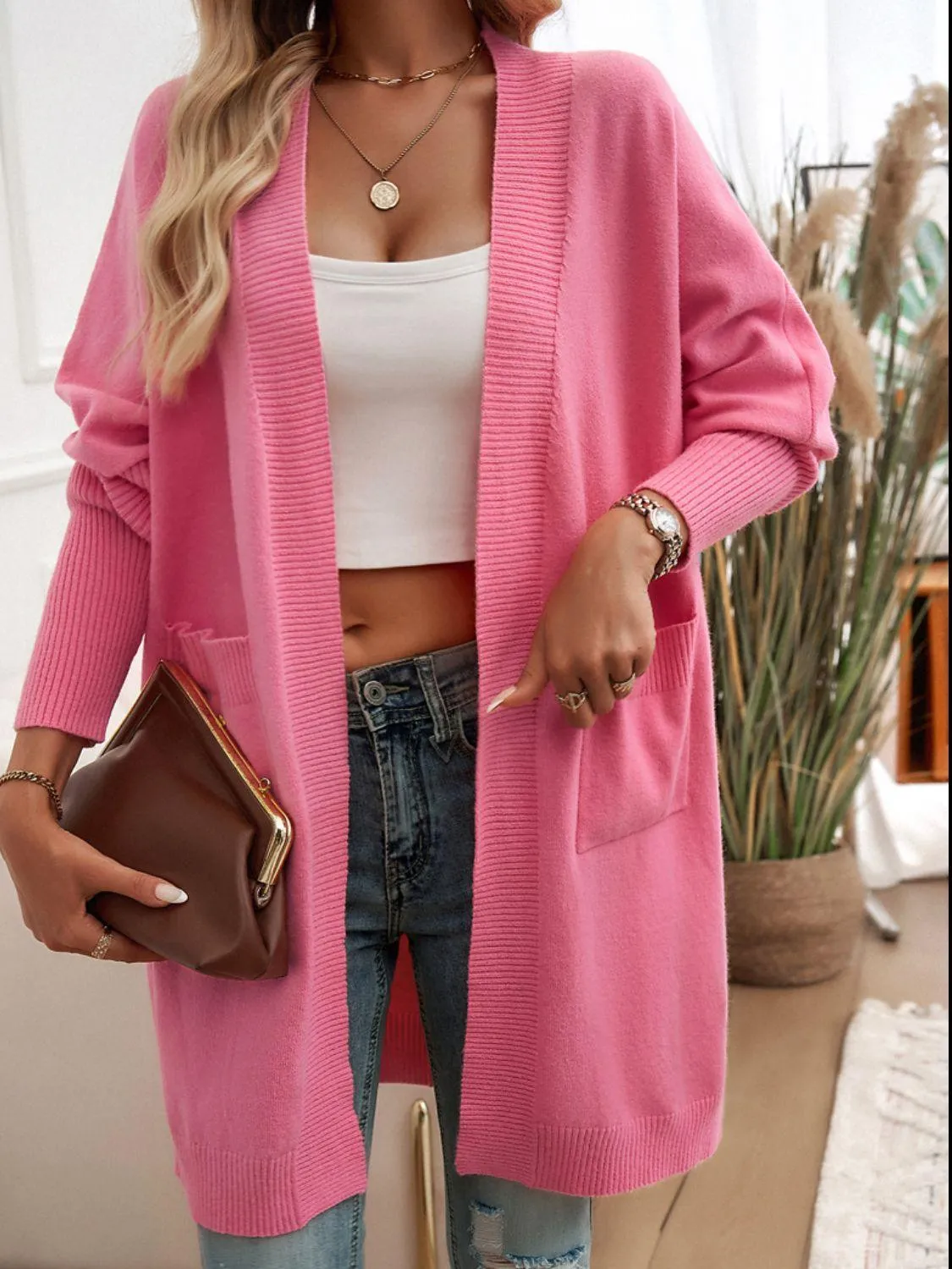 Cozy Open Front Long Sleeve Cardigan