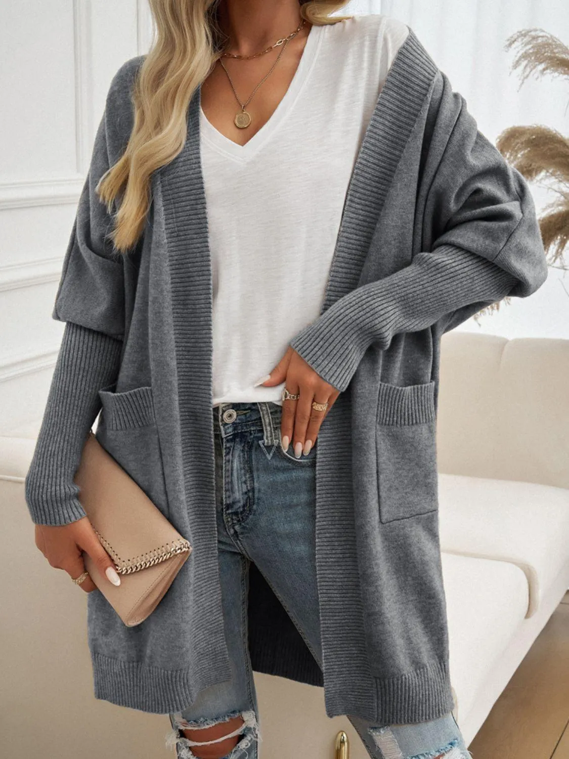 Cozy Open Front Long Sleeve Cardigan