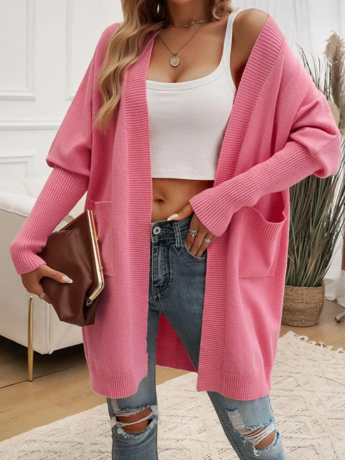 Cozy Open Front Long Sleeve Cardigan