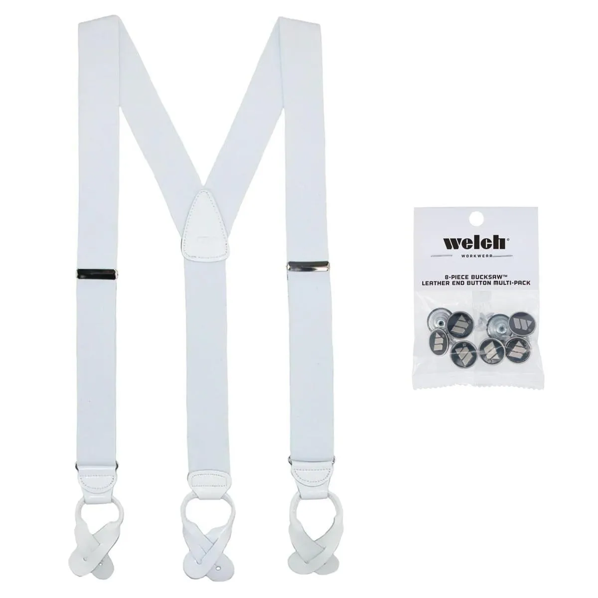 CTM® Men's Elastic Button End Dress Suspender with Bachelor Buttons