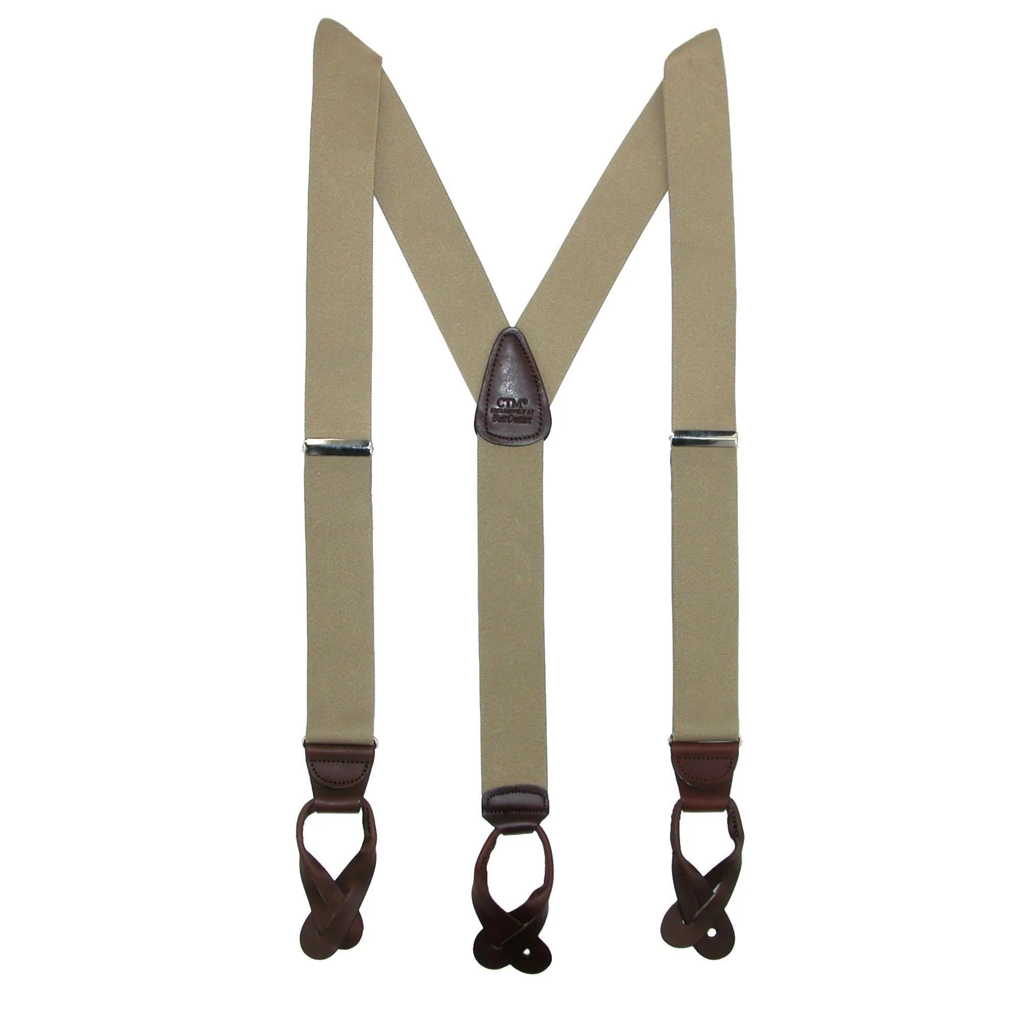 CTM® Men's Elastic Button End Dress Suspender with Bachelor Buttons