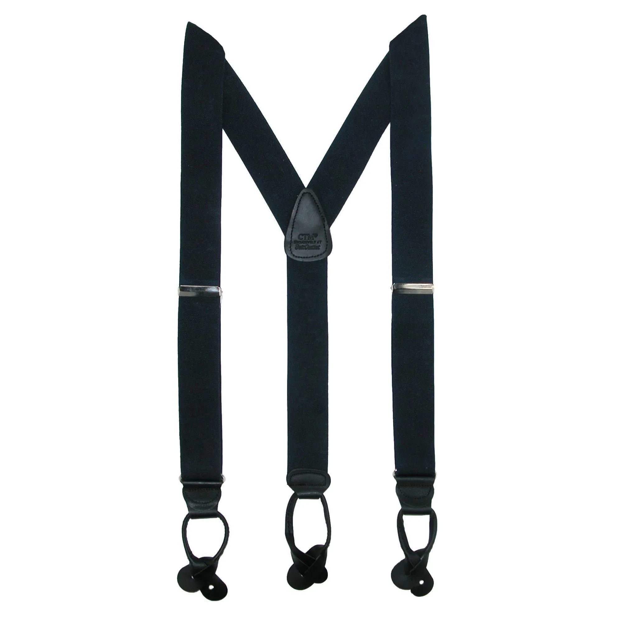 CTM® Men's Elastic Button End Dress Suspender with Bachelor Buttons