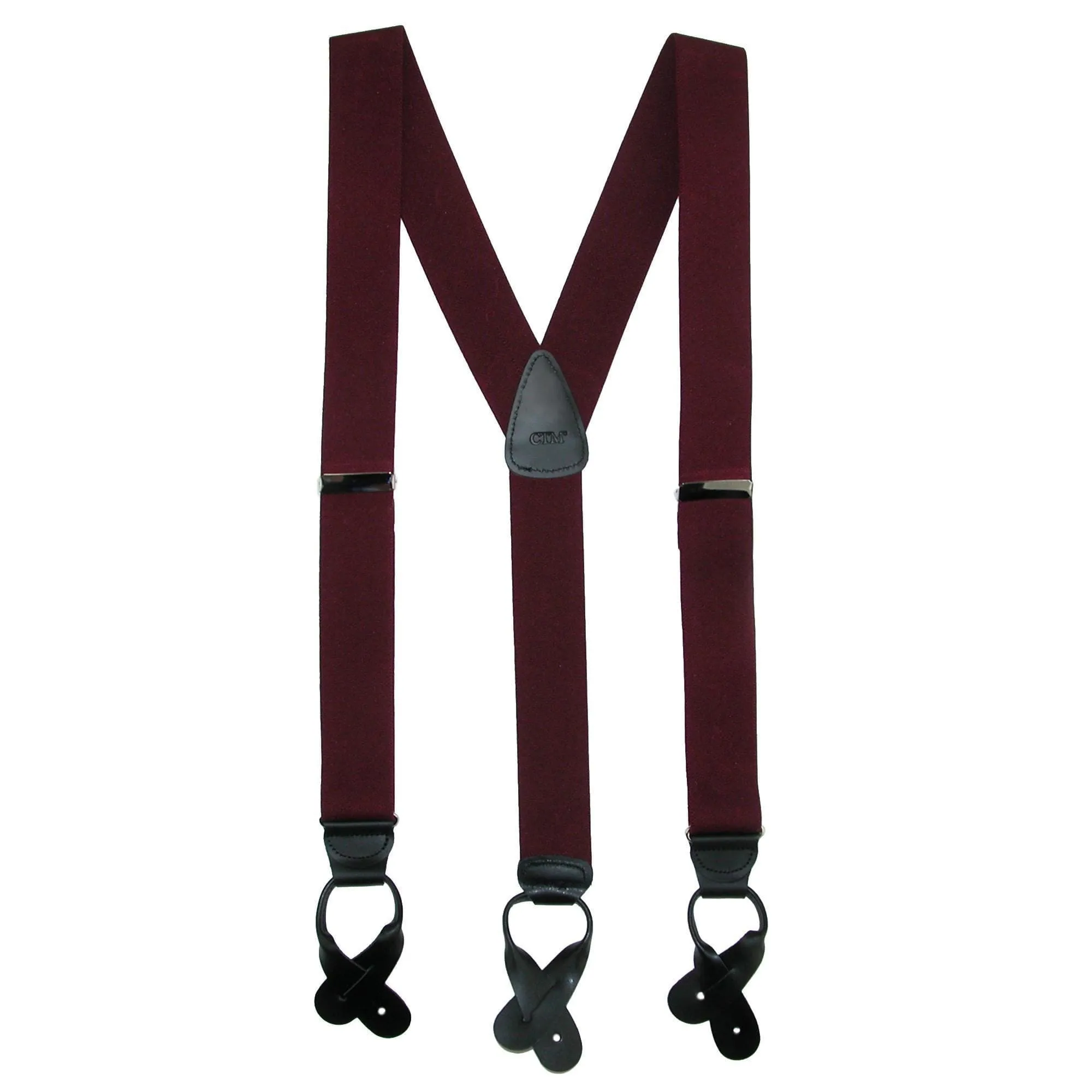 CTM® Men's Elastic Button End Dress Suspender with Bachelor Buttons