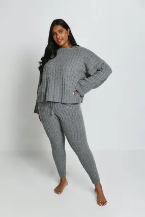 Curve Cable Knit Set - Grey