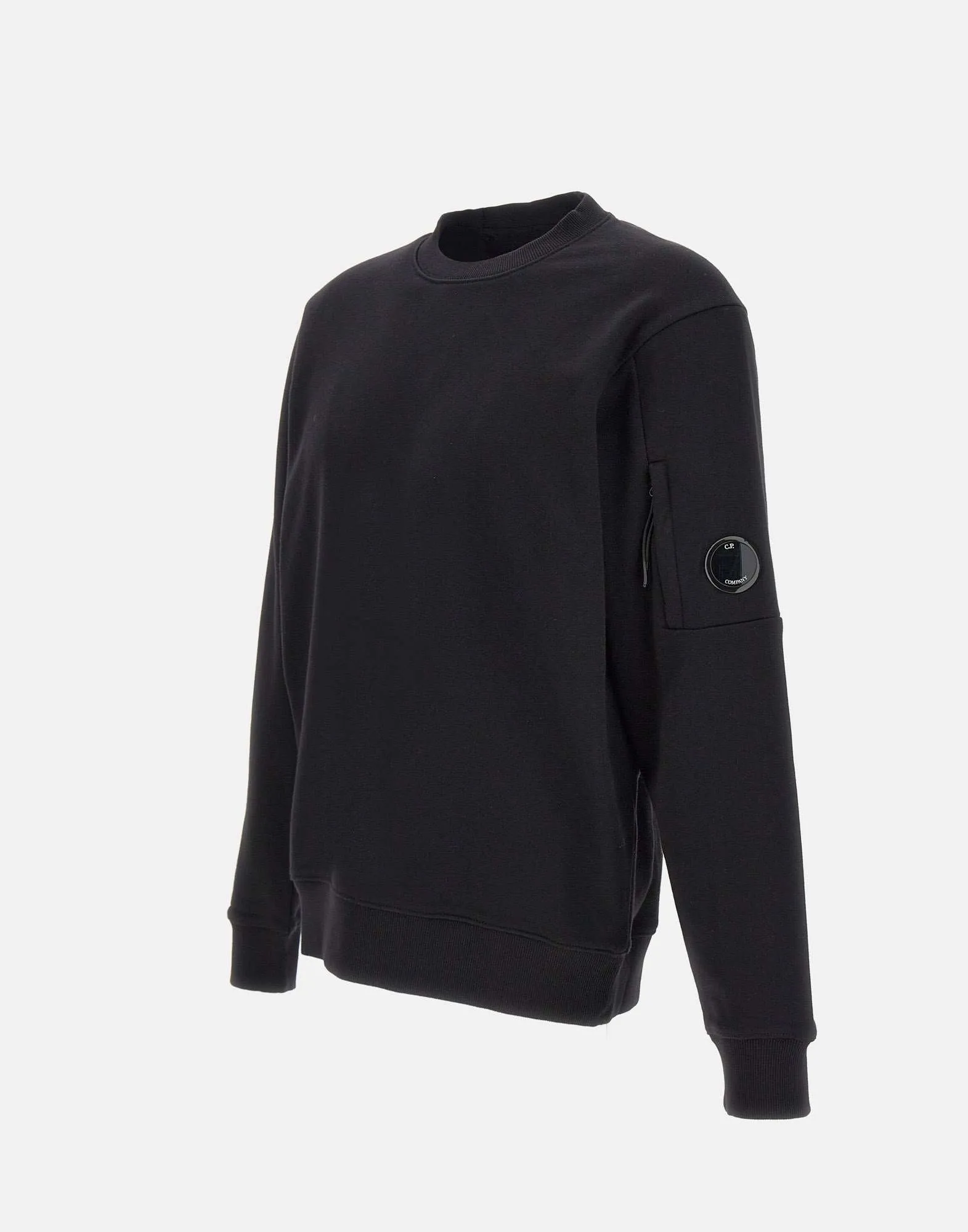 Diagonal Raised Cotton Sweatshirt in Black