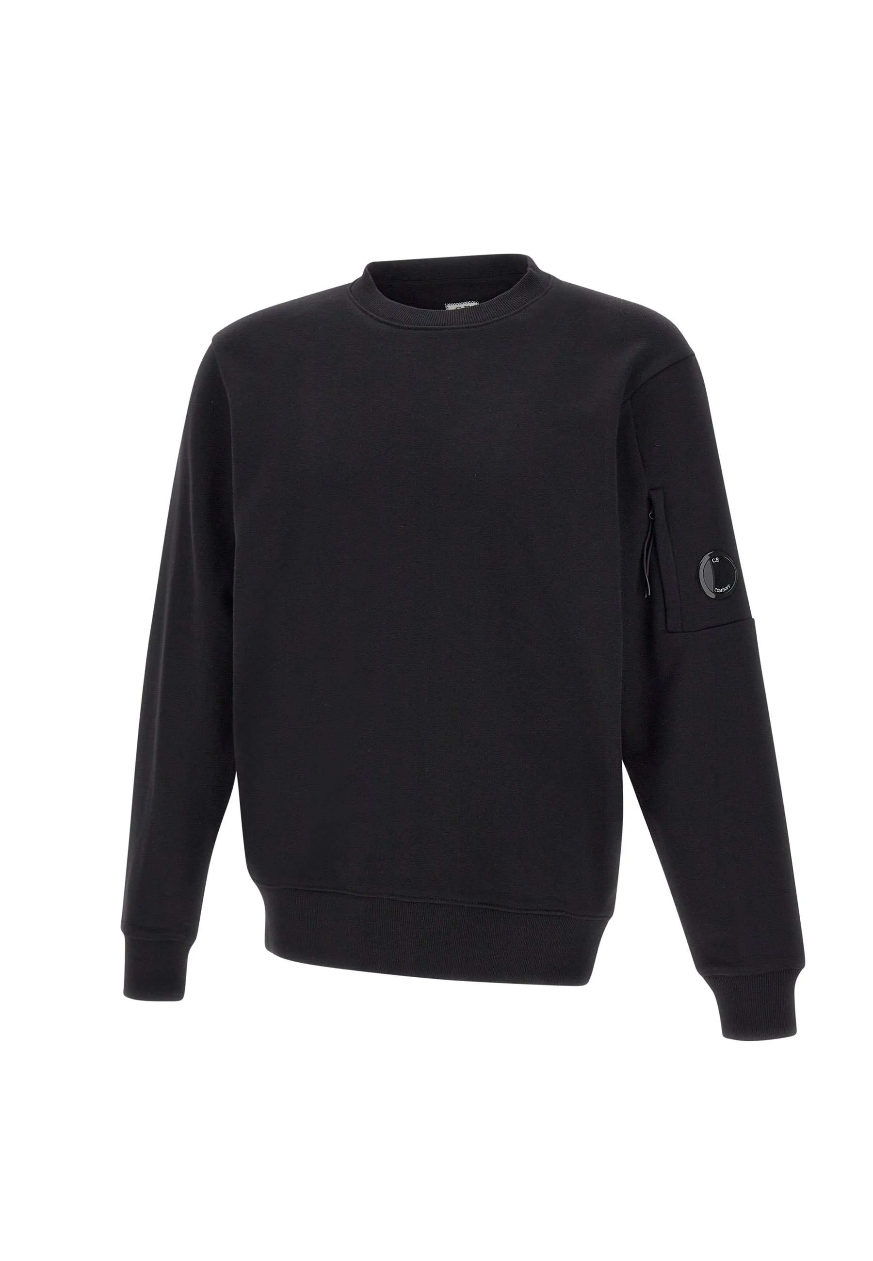 Diagonal Raised Cotton Sweatshirt in Black