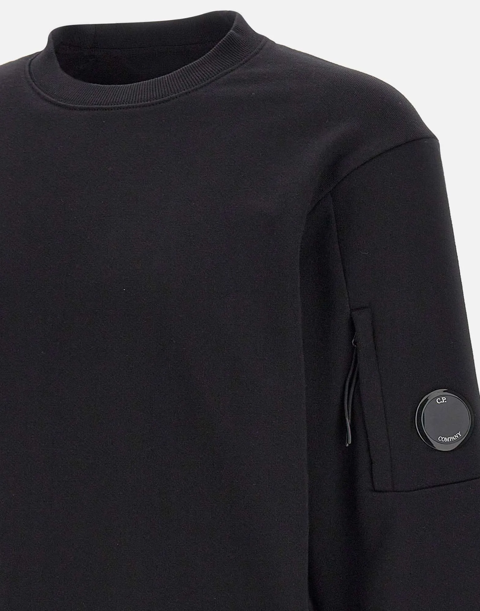 Diagonal Raised Cotton Sweatshirt in Black