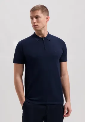 Dorian Zip Polo: Dark Navy