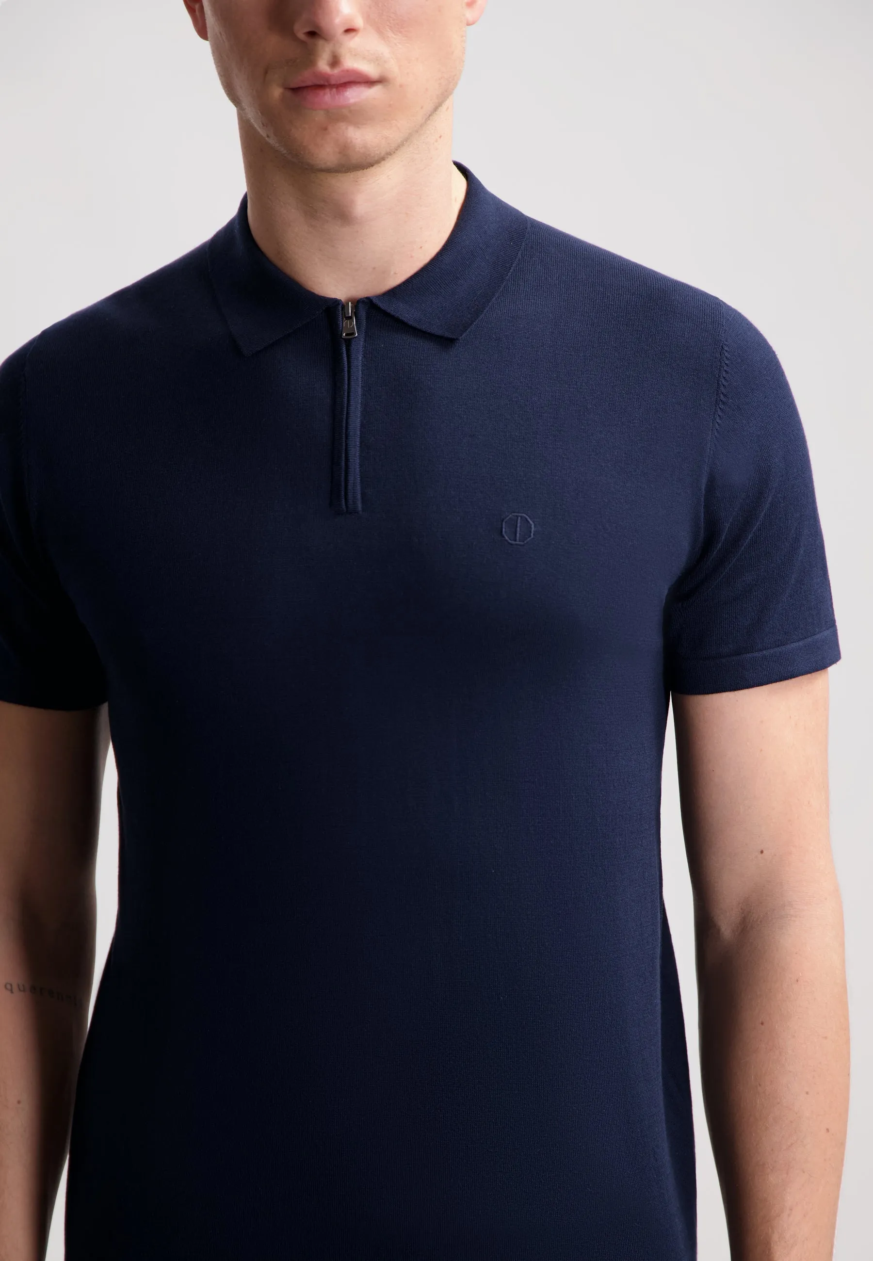 Dorian Zip Polo: Dark Navy