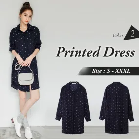 DOTTED PRINTED ARC DRESS