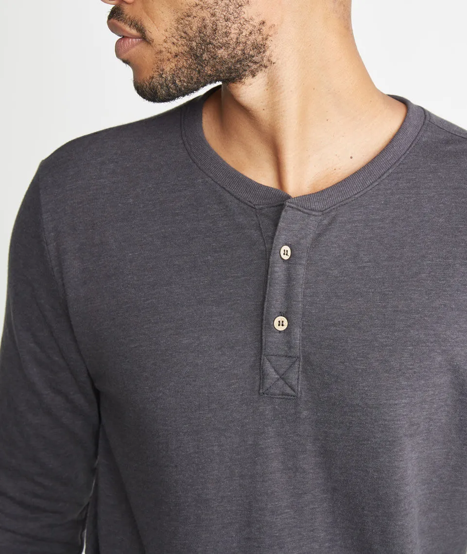 Double Knit Henley - Faded Black