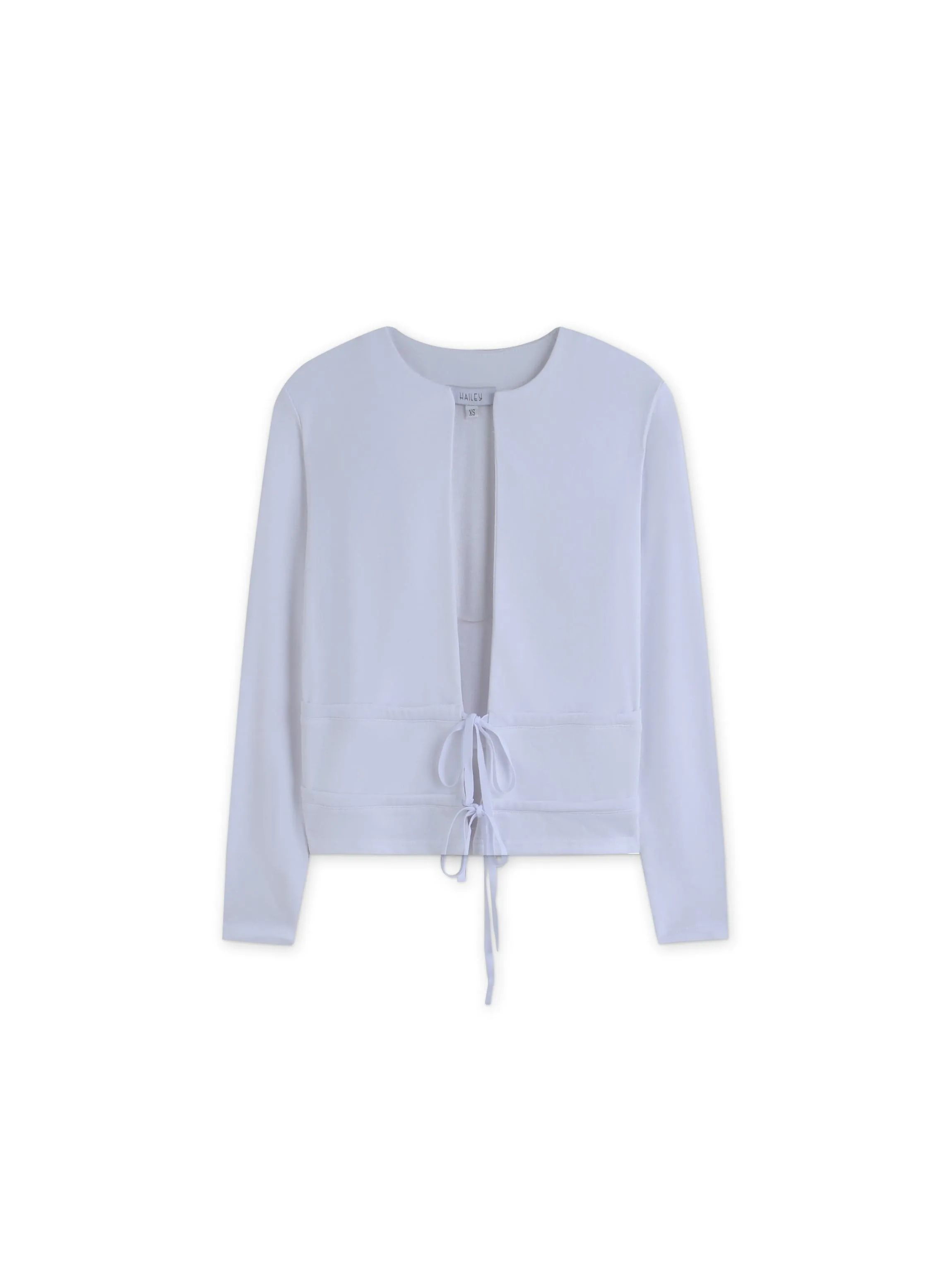 Double Tie Cardigan-White