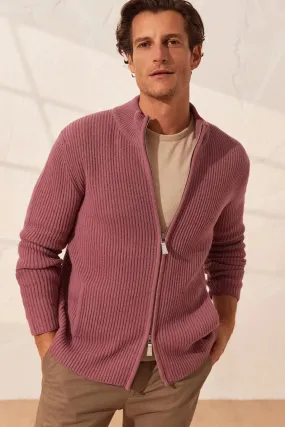 dustyy Rose Wool Fabio Men's Cardigan