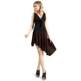 Evanese Women's Casual Asymmetrical Hi Low Contemporary Cocktail Turn Skirt