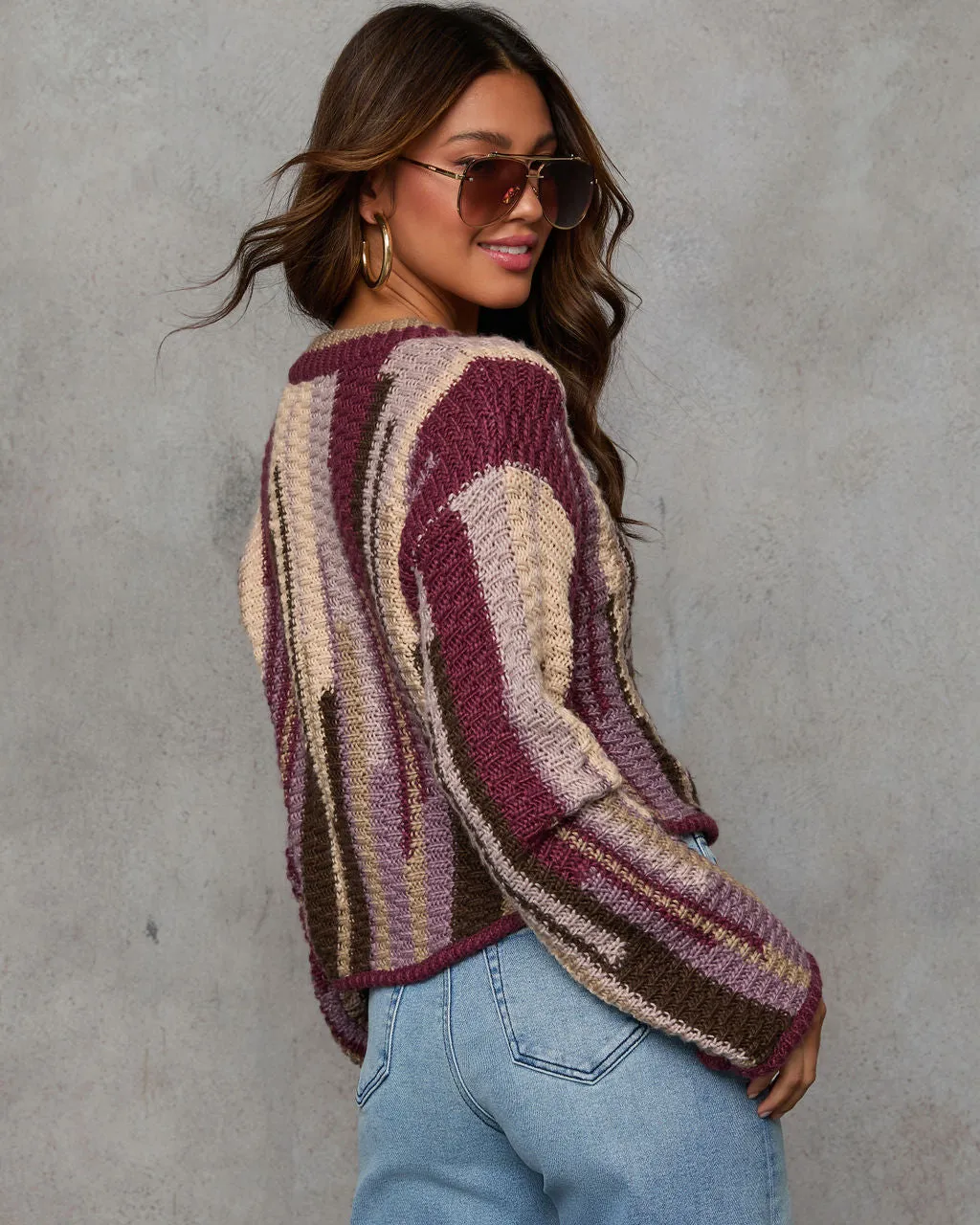 Express Yourself Abstract Knit Cardigan