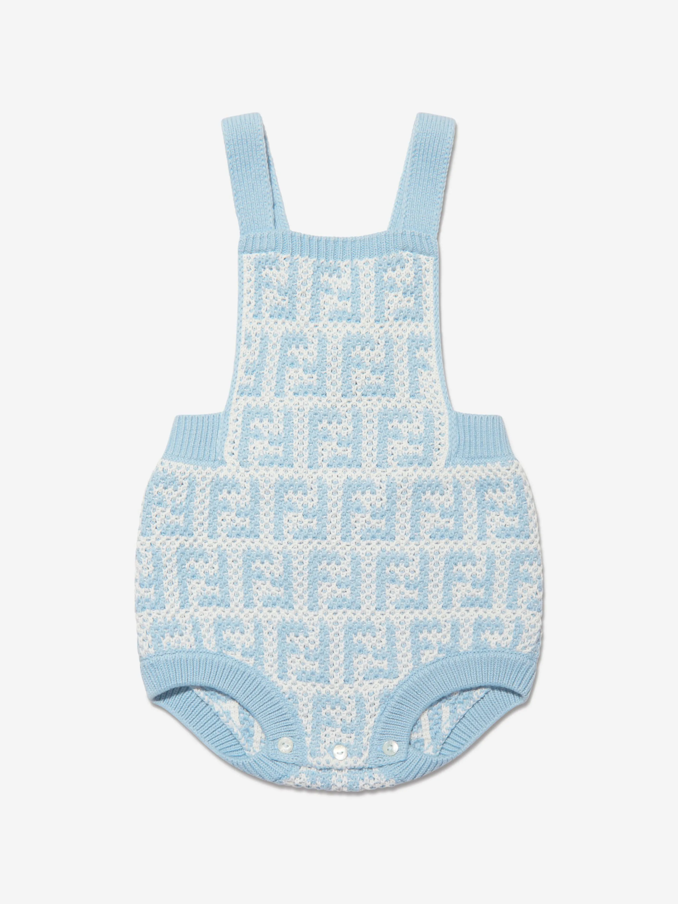 Fendi Baby Unisex Knit FF Logo Romper Set