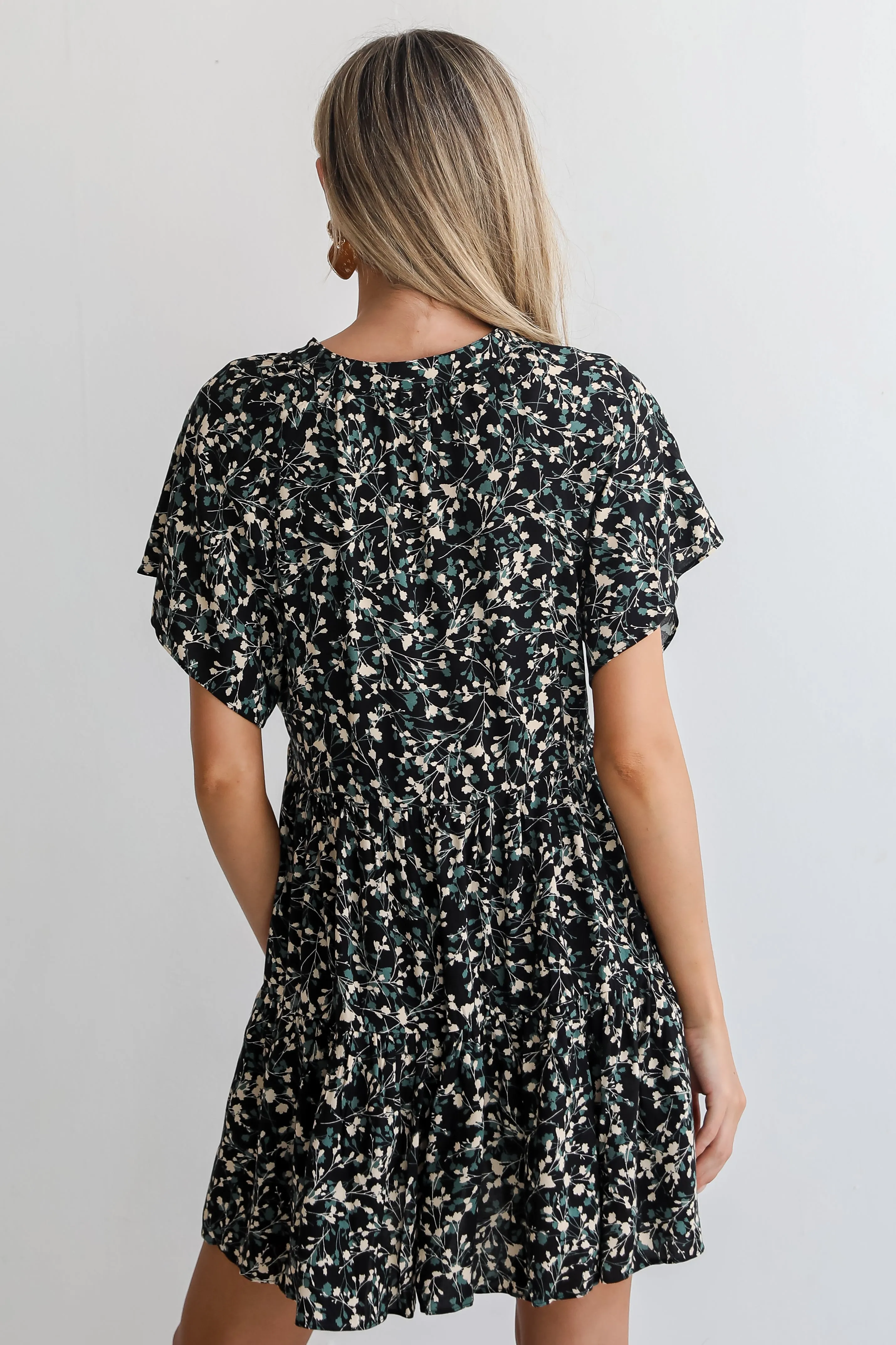 FINAL SALE - Enchanting Energy Black Floral Mini Dress