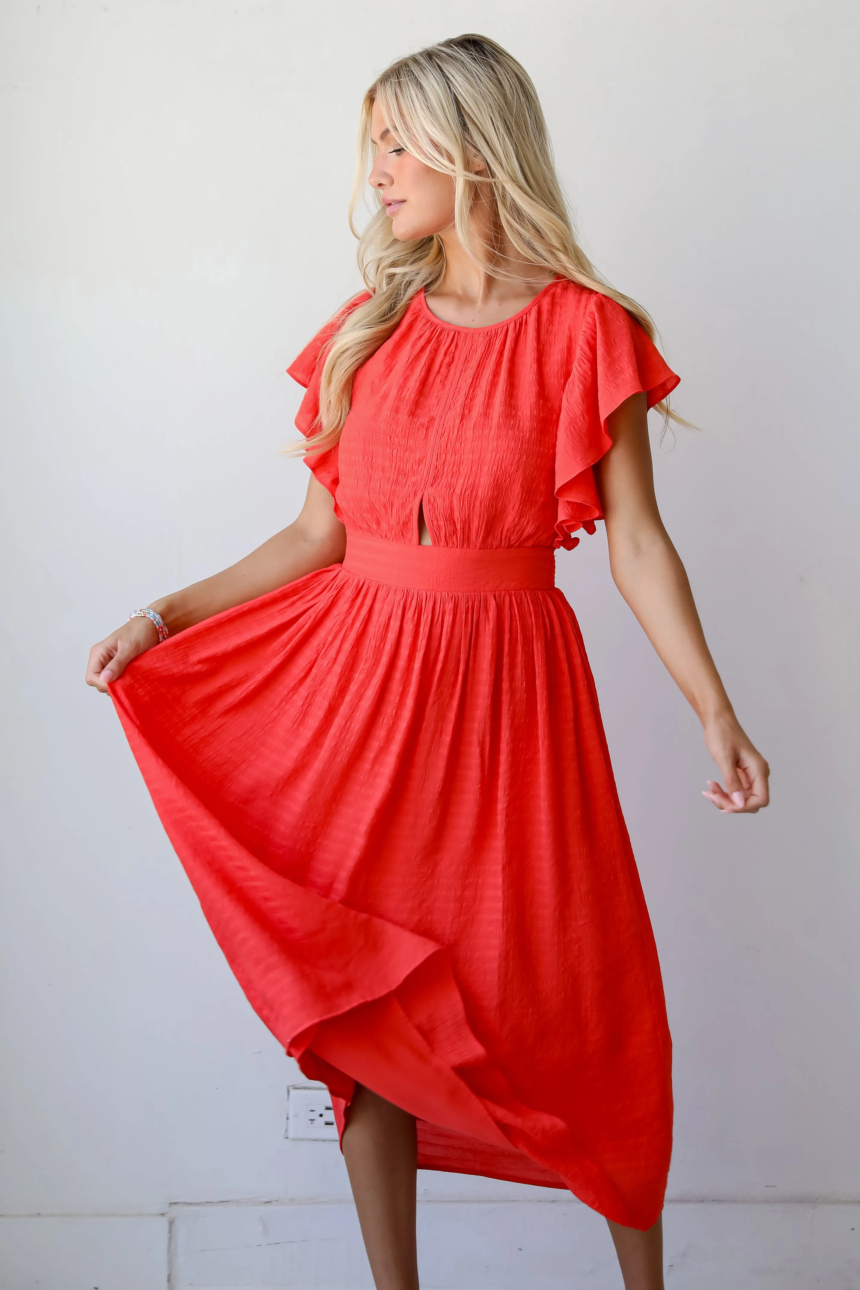 FINAL SALE - Perfectly Fun Red Midi Dress