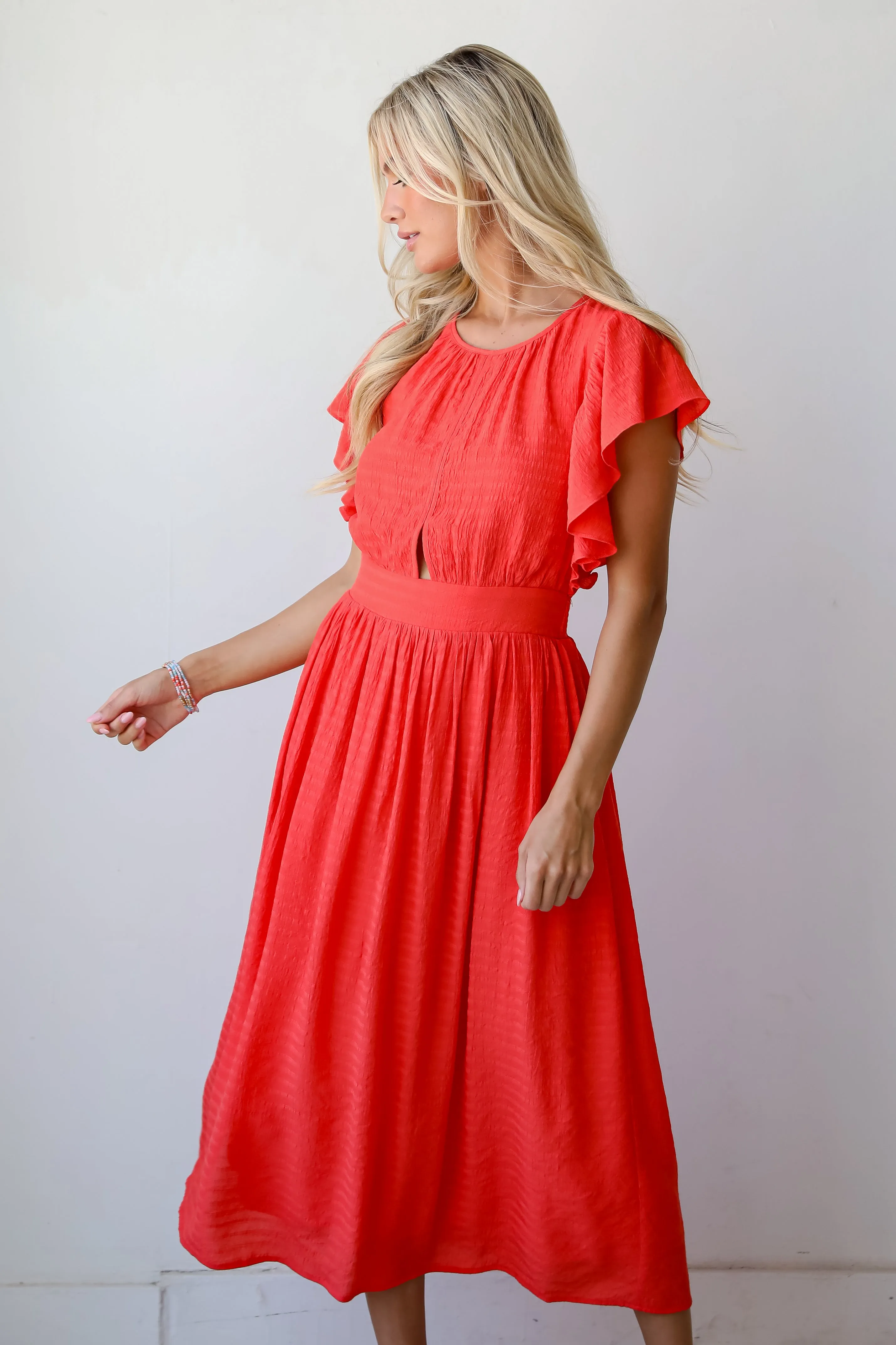 FINAL SALE - Perfectly Fun Red Midi Dress