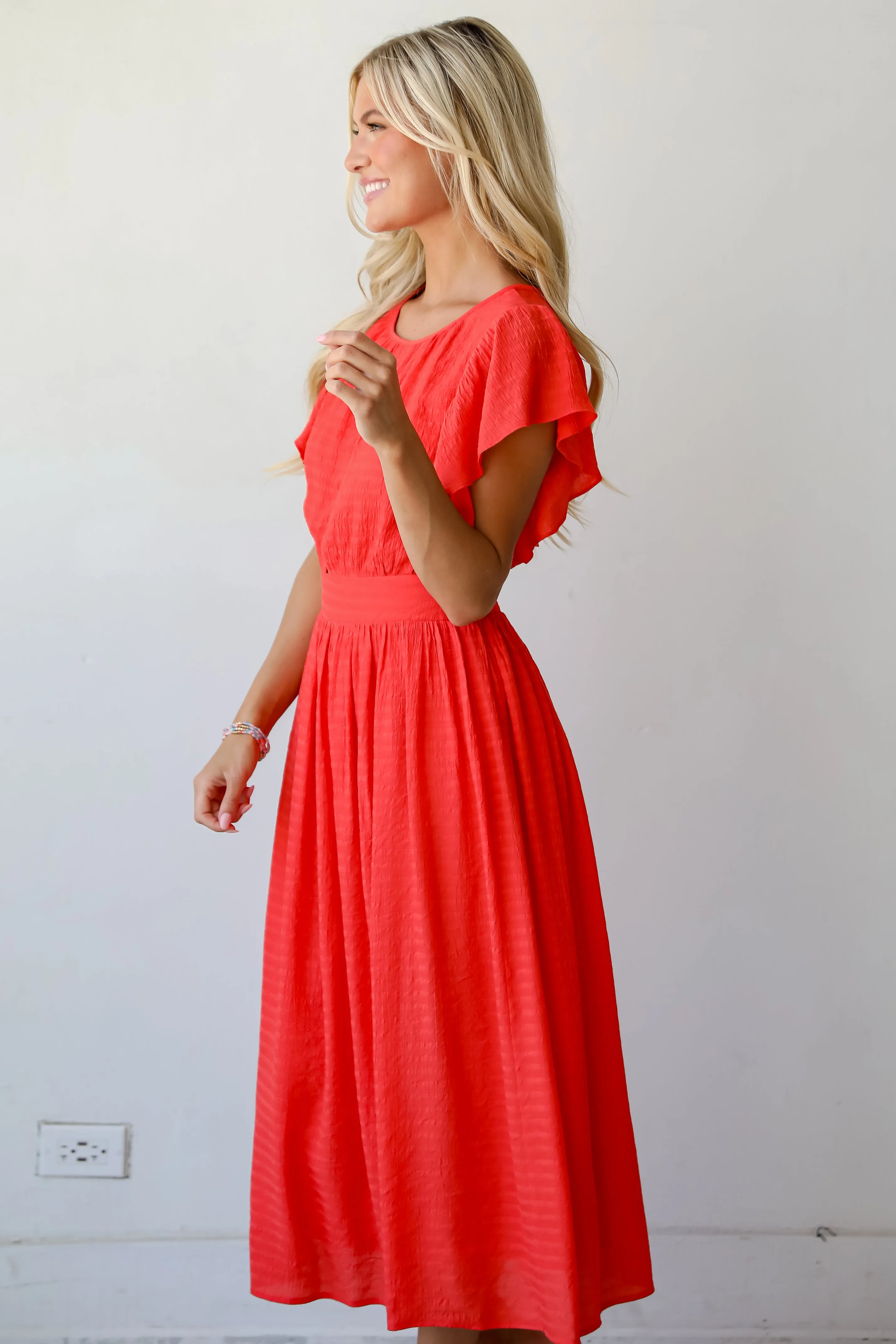 FINAL SALE - Perfectly Fun Red Midi Dress