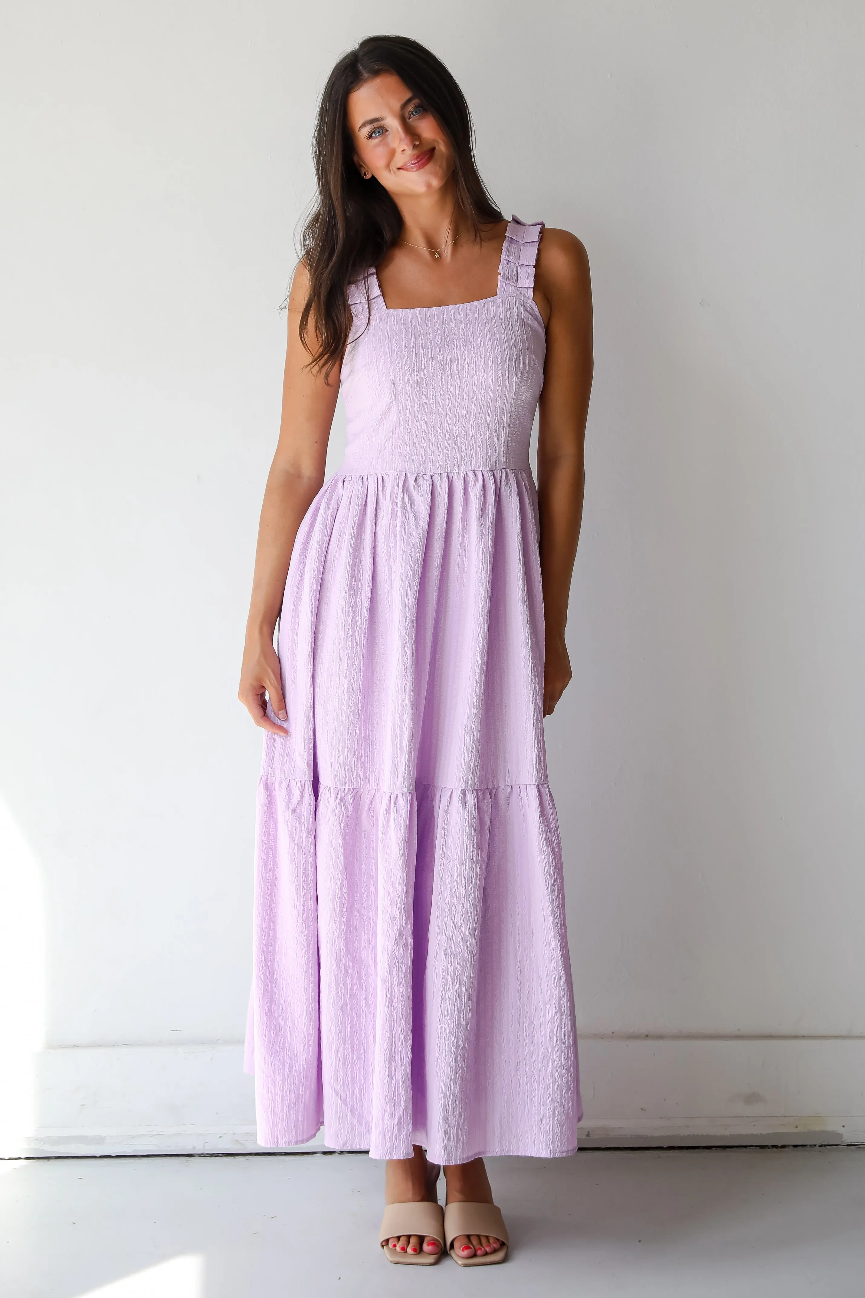 FINAL SALE - Truly Magnetic Lavender Tiered Maxi Dress