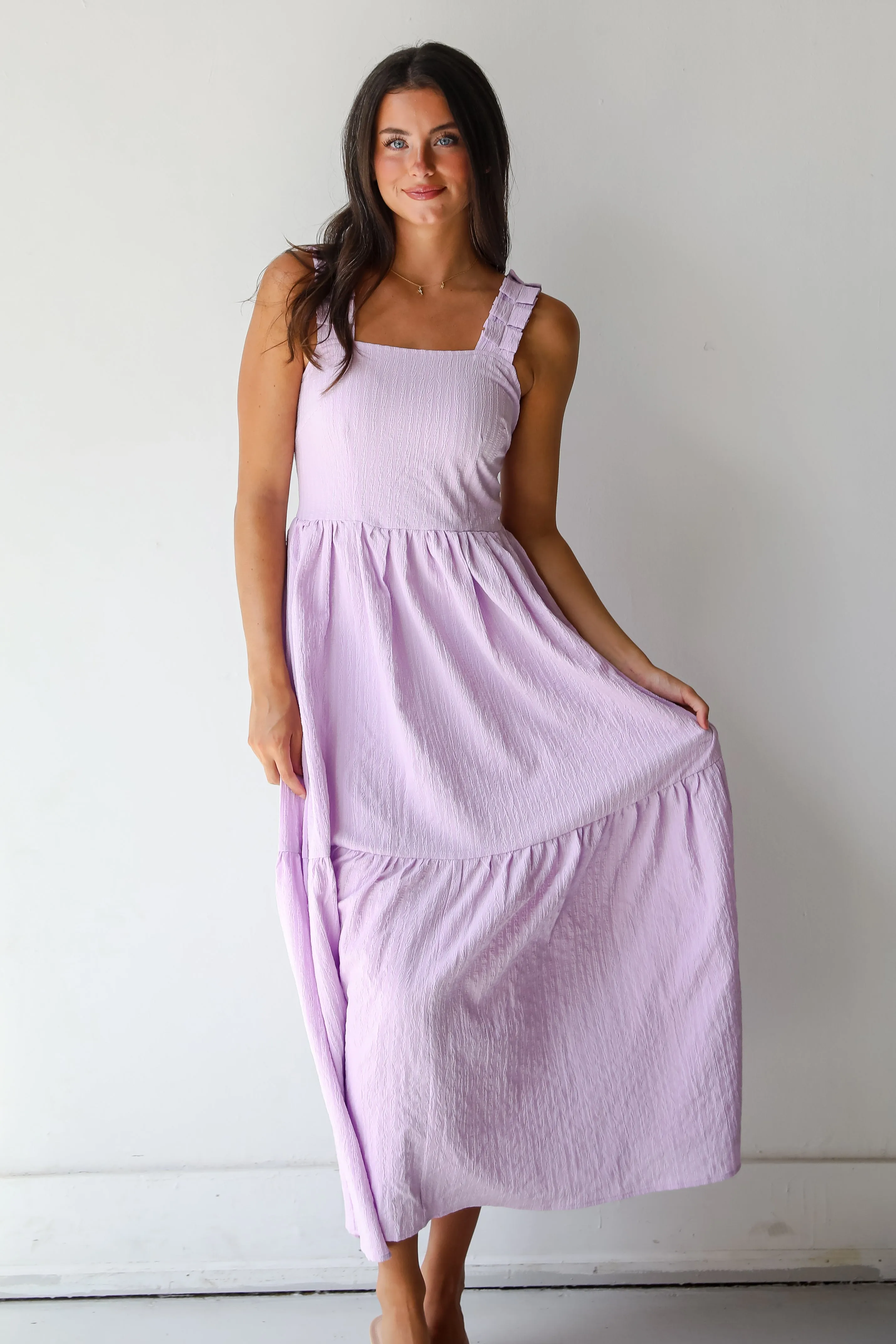 FINAL SALE - Truly Magnetic Lavender Tiered Maxi Dress