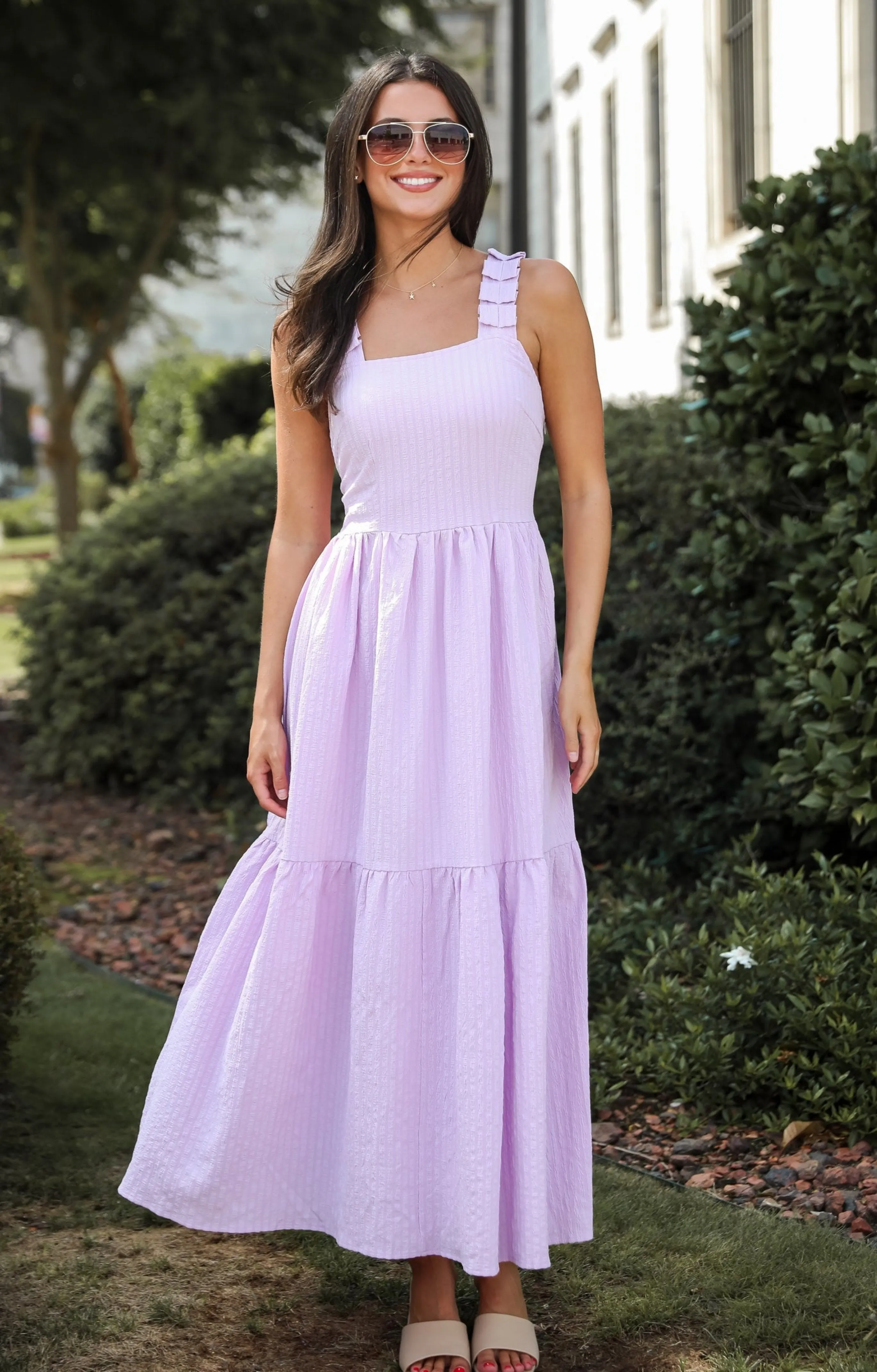 FINAL SALE - Truly Magnetic Lavender Tiered Maxi Dress