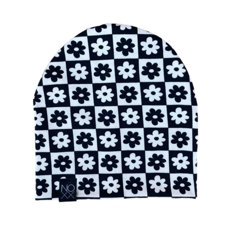 Floral Checkered | Jersey Knit Beanie