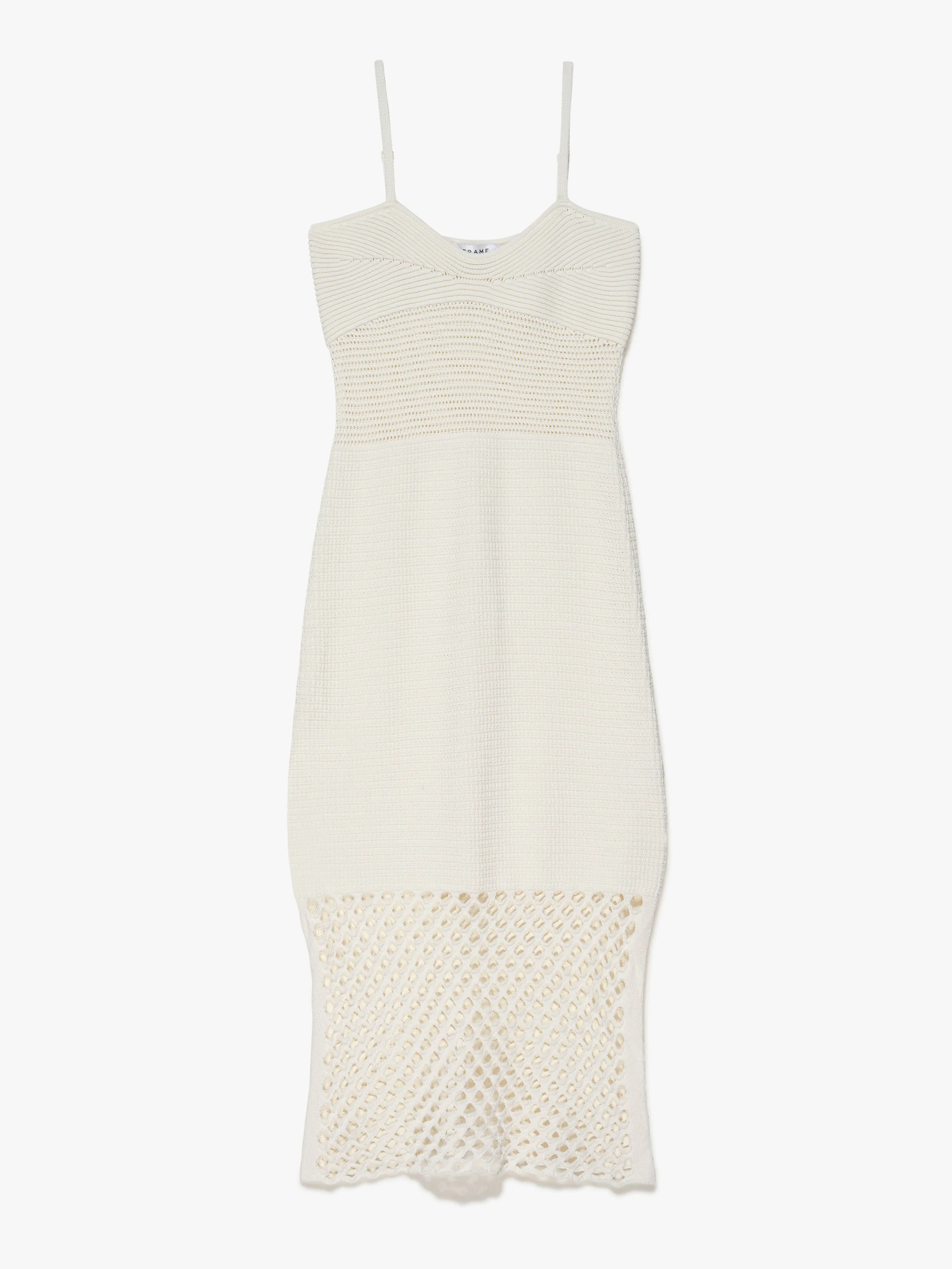 Frame - Corset Crochet Dress in Off White