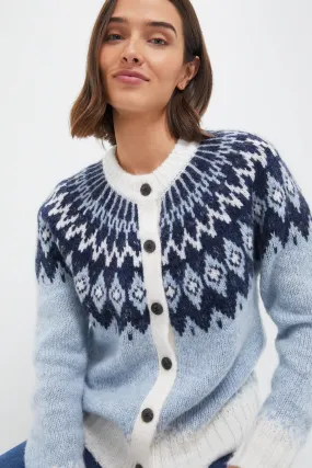 Frosty Blue Combo Ashwood Fair Isle Cardigan