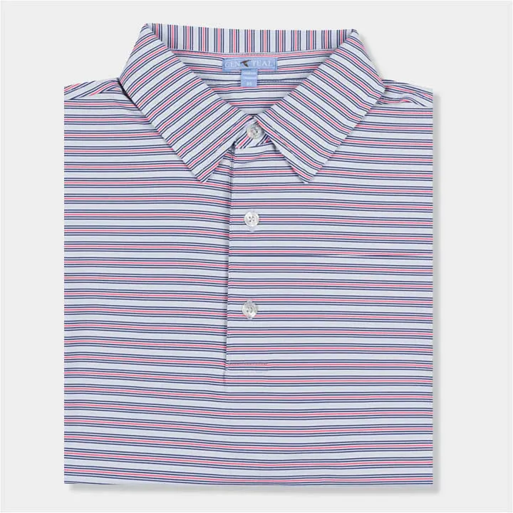 GenTeal - Oasis Stripe Polo- Celestial