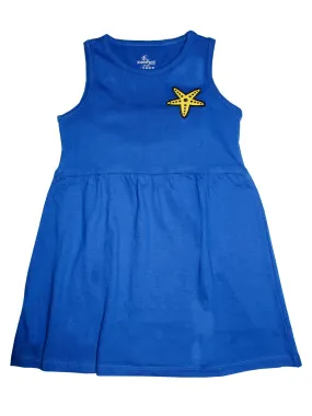 Girls Cotton Sleeveless Dress with Star Applique