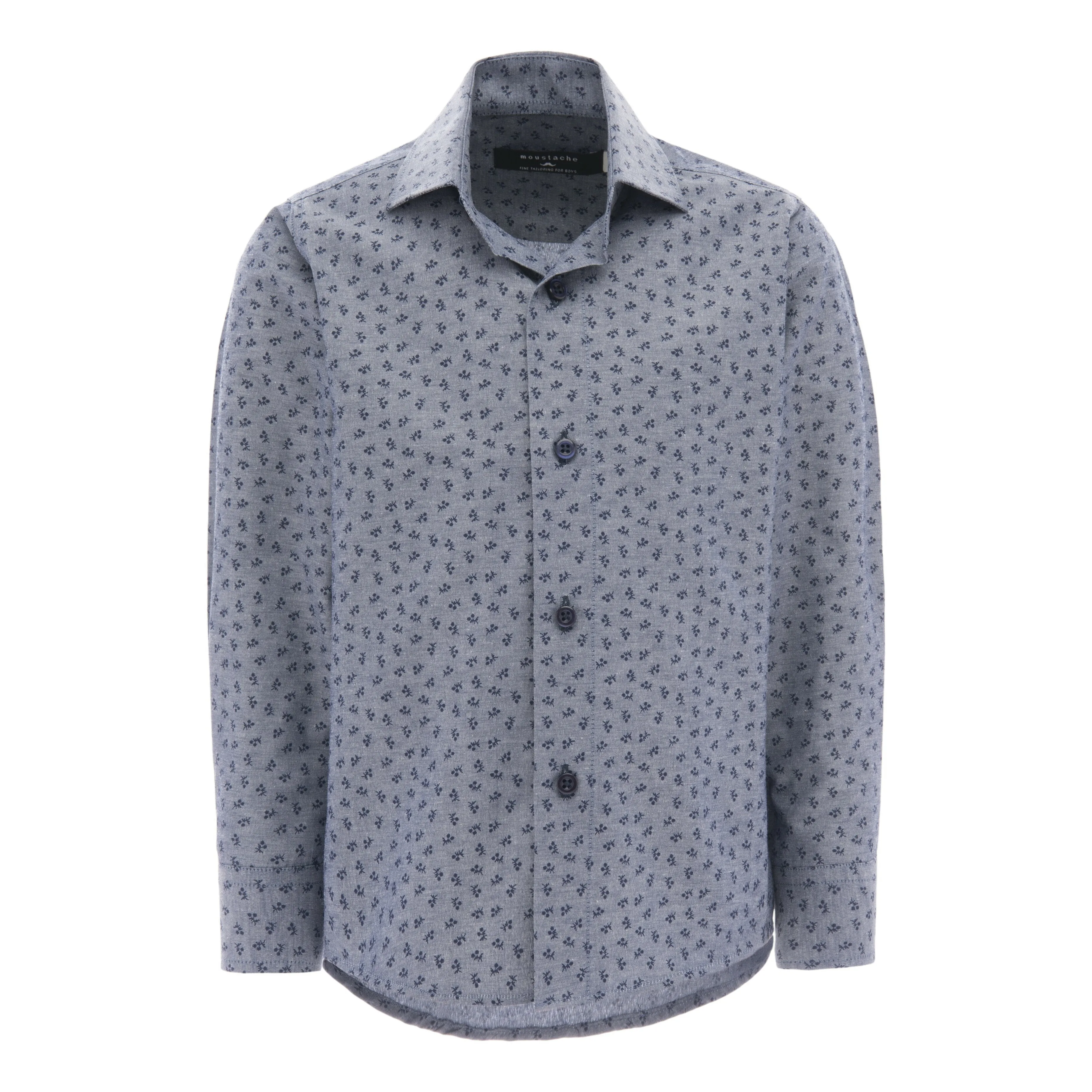 Gray Dandelion Print Dress Shirt