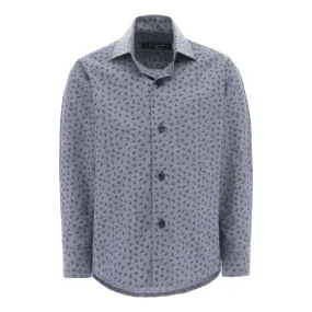 Gray Dandelion Print Dress Shirt