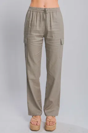 Greystone Linen Straight Leg Cargo Pants