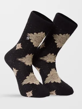 Grit Mandala Socks - NEW BLACK