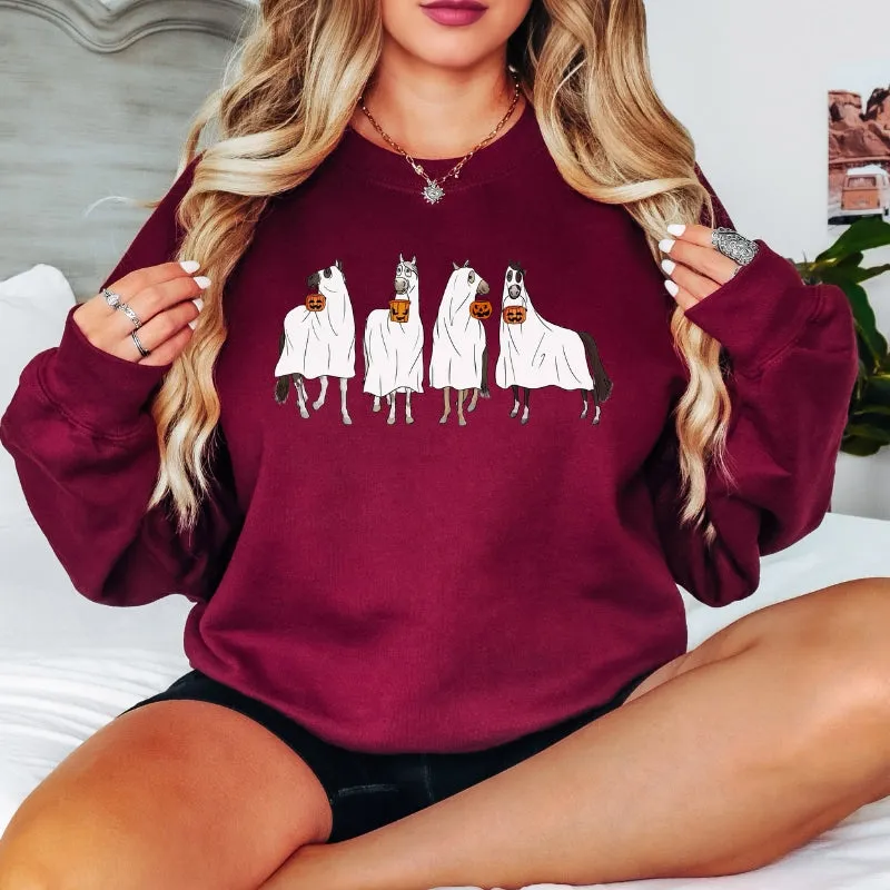 Halloween Horse Printed Sweatshirt